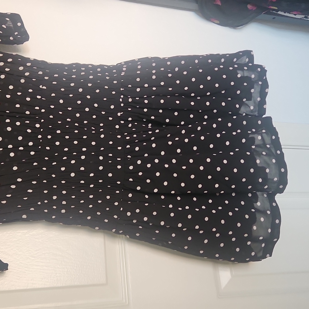 Ganni Monette Georgette Dress in Black Polkadot Size 36/ US4 - Picture 5 of 10
